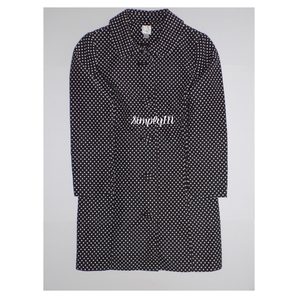 LC Lauren Conrad Black & White Polka Dots Coat